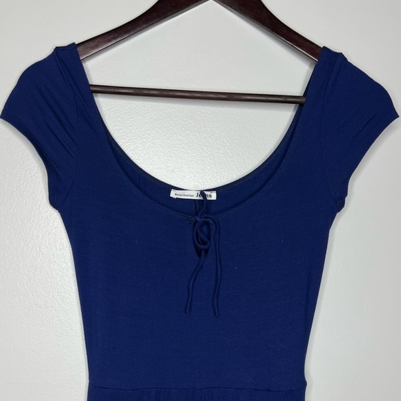 Reformation Scoop Neck Jersey Knit Fit & Flare Midi Dress up - Picture 2 of 6